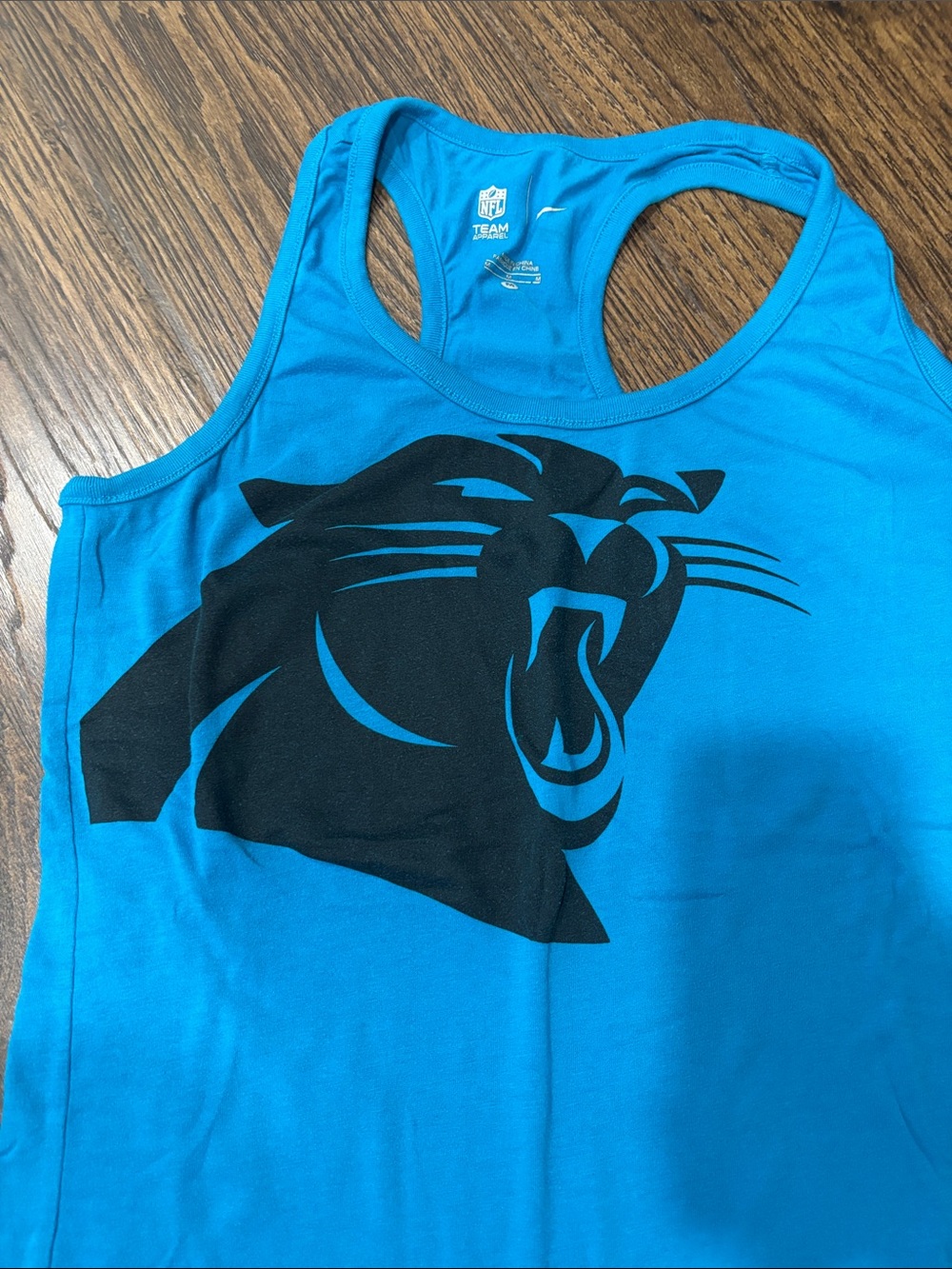 Women's Blue Racerback Tank Top - Picture 3 of 6